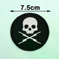 [Custom Velcro patch] AE.Skull Tactical 7.5cm Circle Embroidery 3D Velcro Patch /Badges/armband/Embl