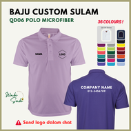 Custom SULAM Nama+Logo Microfiber Quick Dry Collar Tshirt jersey berkolar QD06 Oren Sport