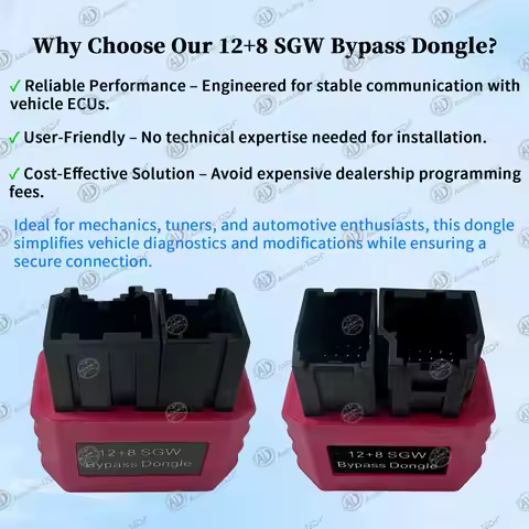 SGW Bypass Dongle - 8+12 Pin FCA SGM Adapter | Compatible with 2018+ Chrysler, Dodge, Jeep, RAM, Fia