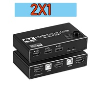 จอภาพคู่สวิตช์ KVM สำหรับ HDMI USB2.0 2X2สวิตช์ KVM สำหรับ HDMI แบบ2 In 2 Out 4K 60Hz HDMI 2.0 KVM ส