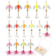 Set Spoon Lure Putar EVA 5pcs Kail Berbulu Jauh Lempar Umpan Lure (5pcs EVA Spinner Spoon Lure Feath