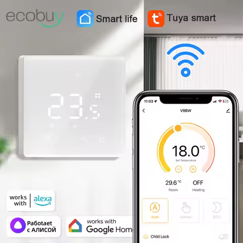 Tuya Smart Wifi Thermostat Gas Boiler Battery Operated Wifi Thermostat Wall Digital Temperature Cont