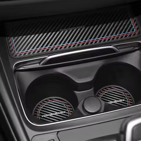 Car Cup Holder Anti-Slip Storage Box Mat For BMW F30 F32 F34 Series 3 4 Made of Alcantara M Performa