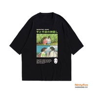 Kaos Spirited Away Studio Ghibli Anime Oversized Tee