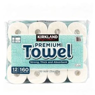 Costco开市客Kirkland 廚房紙巾 100% 原生木漿 不含螢光劑 160 節 ×12 卷大容量 煮食清潔必備