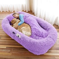 Human Dog Bed, 71''x45''x12'' Size Fits You and Pets, Washable Faux Fur Pet Bed for People Doze Off,