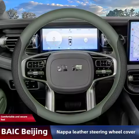 Leather Car Steering Wheel Cover for BAIC Beijing X55 X35 BJ40 D20 x25 BJ60 BJ90 Interior Accessorie