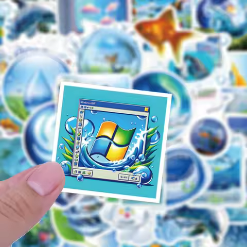 10/30/55pcs Cartoon Frutiger Aero Stickers Technology Aesthetic Decals DIY Luggage Phone Guitar Diar