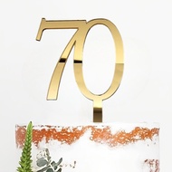 70th Birthday Cake Topper for peopleAcrylic Gold Seventy Cake DecorationsCheer to 70 Cake Topper for