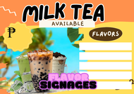 AW Milktea Flavors Signage - Fruit Tea - Halo Halo Drinks Meryenda Signage, For Sale, Laminated/ PVC