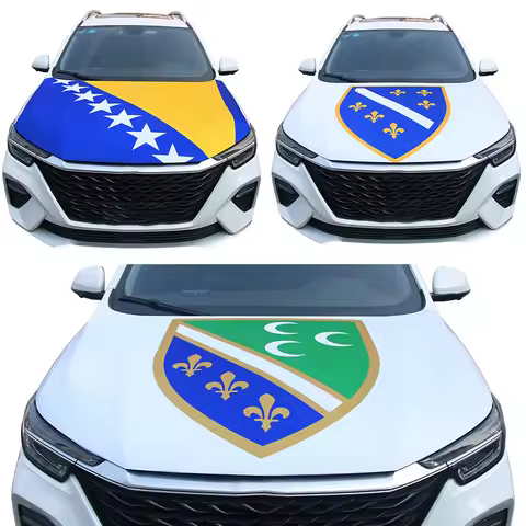 Car Engine Hood Cover Bosnia Flag For Decoration Bosnia and Herzegovina Flag Bosniac Bosniak Nationa
