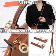 NIUYOU Genuine Leather Strap, Alloy reinforcement Transformation Handbag Belts, Crossbody Bags Accessories Conversion Replacement Punch-free Hang Buckle for Longchamp