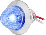 GG Grand General 75406 1 inch Mini Push/Screw Watermelon Blue/Clear LED Light with Chrome Plastic Be