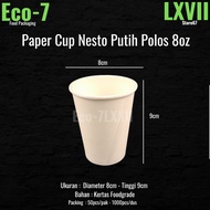 Nesto Plain White Paper Cup 8oz, Paper Cup (1000pcs)