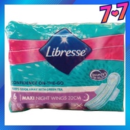 Libresse Maxi Night Green Tea Wings 32cm 6's