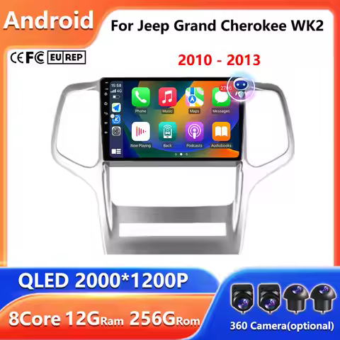 Android 15 Car Radio For Jeep Grand Cherokee WK2 2010 - 2013 Multimedia Stereo Video Player Navigati