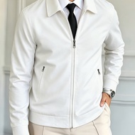 [Villa Le Water OBM] เสื้อแจ็คเก็ตลำลองใส่ทำงานผู้ชายสำหรับฤไม้ผลิ/ใบไม้ร่วงรุ่นใหม่, เสื้อโค้ทซิปปก