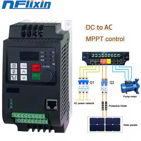VFD 220V 0.75/1.5/2.2/4KW Solar Variable Frequency Drive Water Pump Drive Inverter Converter for 3 P