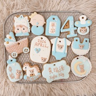 [ship within 2 days if urgent needed] Baby Shower cookies Royal Icing Cookies for 4 months baby 收诞饼 