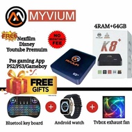 MYVIUM K8+ ANDROID BOX 4GB RAM+64GB  ROM l MODEL MYVIU K8+