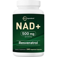 Micro Ingredients NAD+ 500mg with Resveratrol, 240 Veggie Capsules | 2-in-1 NAD Supplement for Women