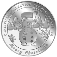 FB8 Puregold 5g Christmas Snowman Silver Medallion l 999 Pure Silver