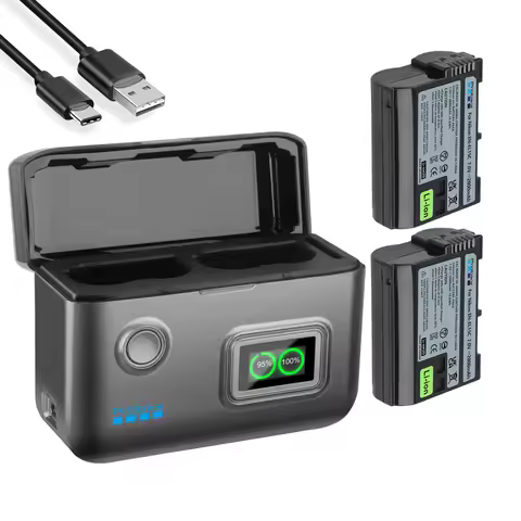 EN-EL15c Rechargeable Battery And 15W Fast 2-Slot Charger For Nikon Z8 ZR Z7II ZF Z6III Z7 Z6II Z6 D