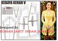 Pola Jiplak Pola Instan Pola Baju POLA KEBAYA KERAH model V