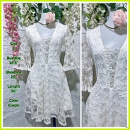 Premium Trendy White Dress / Puff Graduation Dress / Civil Wedding / Sexy Dress / Cream