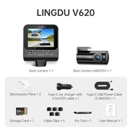 LINGDU V620 Dash Cam Car 4K 1080P 2.4 Inch IPS WiFi Dash Cam Car Camera Dual Car Camera Parking Moni