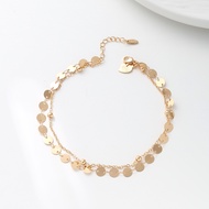 Hyl Jewelry 40A Gelang Kaki Titanium Wanita Emas Muda Perak Asli Dewasa Anti Karat Silver Kerincing