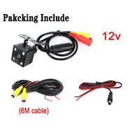 12-24V Camera sau phổ thông Camera chiếu hậu góc rộng xe trở lại camera lùi CCD 4 Đèn Led nhìn trong