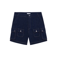 [MOO 10/25] Raw Denim Camping Shorts กางเกงขาสั้น ผ้าเดนิม กระเป๋าข้าง แต่งดีเทลกระเป๋าปะ 4 ใบ แต่งซ