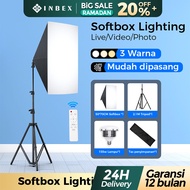 Inbex 3 Colors Softbox Lighting Professional Remote Control Lights Studio Led E27 Live Video Photos