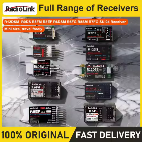 Radiolink Full Range of Receivers R12DSM R9DS R8FM R8EF R6DSM R6FG R8SM R7FG SUI04 Receiver 2.4G Sig