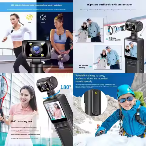 Best Seller Portable 4K Handheld Sports Pocket Camera Display 180 Degree Rotatable Video