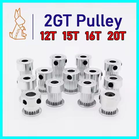 2GT Pulley 12T 15T 16T 20Teeth 2M Timing Pulley Bore 3 3.17 4 5 6 6.35 8mm Belt Pulley Width 6 9 10 