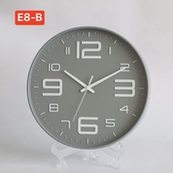 PNGN E8B- 8 inch/19.8cm gray and white Nordic Wall Clock —E8-B