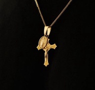 Gold Rope Necklace (20 inch) with Cross Pendant
