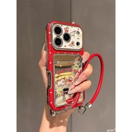 Luxury Large Window Red Polka Dot Fireworks Pony Phone Case Suitable for iPhone 17 Pro Max 16 15 14 