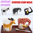 《SG STOCK》Ceramic 3D Animal coffee cup mug Christmas gifts idea Personalized gift Handmade Art Deco