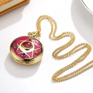 PLUMFOU Sweet Magic Clock Children Watches Sweet Star CARDCAPTOR SAKURA Wings Key Shape Cartoon SAILOR MOON Pocket Watches Anime Pocket Watches Necklace Chain Clock Hanging Watches