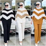 SET IRONLESS BLOUSE BATWİNG & PALAZO PANTS LABUH MUSLIMAH