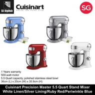 Cuisinart Precision Master 5.5 Quart Stand Mixer White Linen/Silver Lining/Ruby Red/Periwinkle Blue