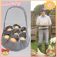 LAKAMIRY Eggs Collecting Bag, with 7 Pockets Pattern Painted Eggs Collection Basket, Cute Canvas Mul