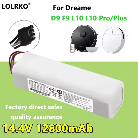14.4V 12800mAh Li-Ion Replacement Battery for Dreame D9 F9 L10, D9 Pro, D9 MAX, D10 Plus, D10s, L10s