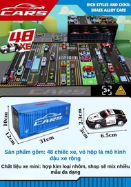 Hộp 48 Xe Ô Tô Đồ Chơi Hộp Container Có Sa Hình Xe Container Thùng Xe Ô Tô Hợp Kim Đồ Chơi Cho Bé Tr