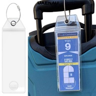 UAENAU Cruise Luggage Tag Holders, Zip Seal Pouch PVC Suitcase Label Holder, Durable Steel Wire Cabl