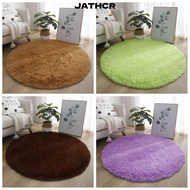 JATHCR Living Room Rugs, Soft Plush Non Slip Round Carpet,  Solid Color Thickened 40cm Fluffy Shaggy