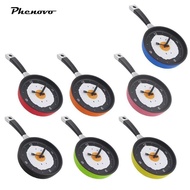 phenovo 9 Inch Round Frying Pan Wall Clock Digital Silent Clock for Restaurant Decor